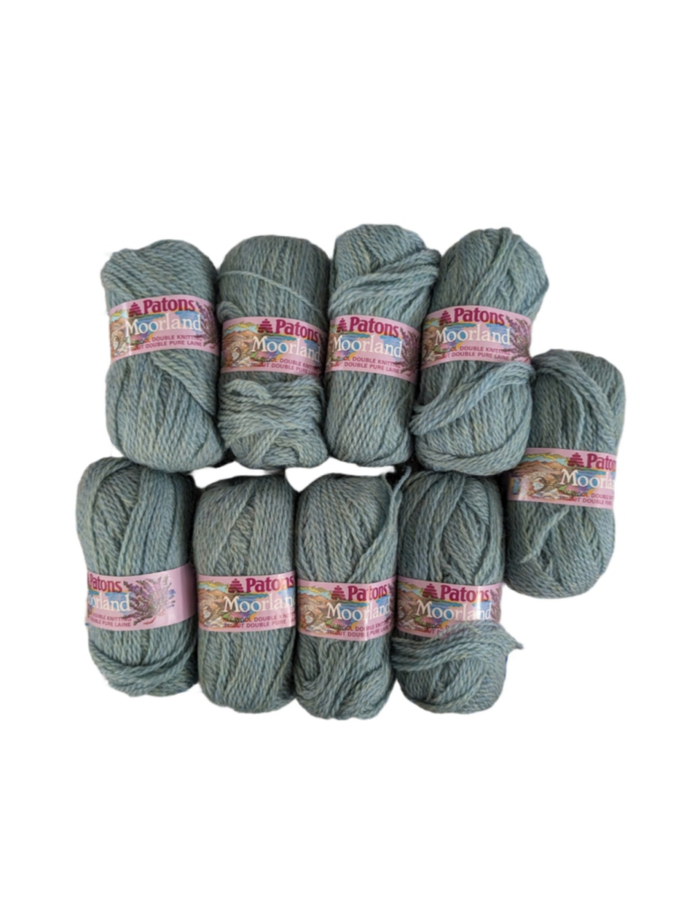 Patons Moorland All Wool Knitting Yarn Lot of 9 Skeins